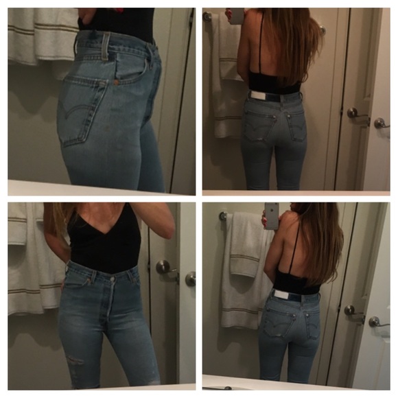 Re/Done High Rise Ankle Crop size 24 25 light wash - Picture 2 of 8